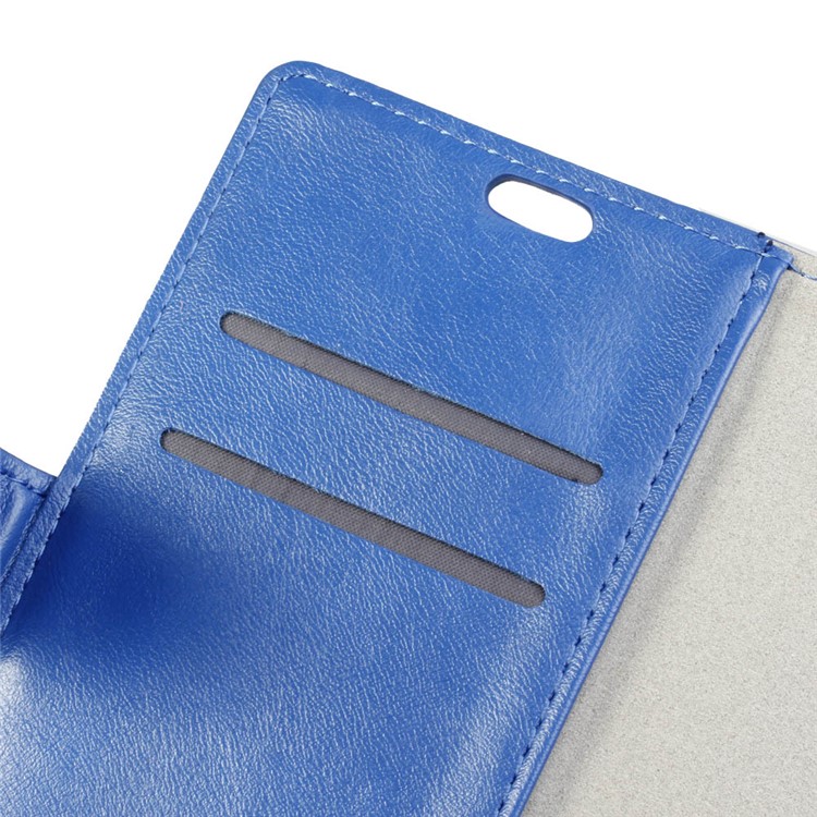 Crazy Horse Texture Leather Wallet Stand Flip Case with Card Holders for Huawei Y6 (2018)/Honor 7A (without Fingerprint Sensor) - Blue-2