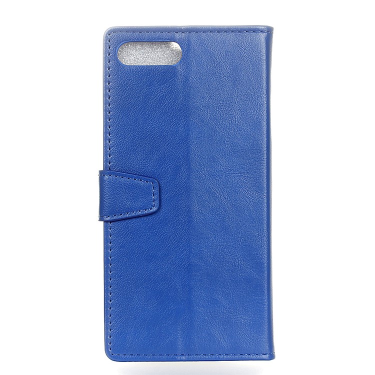 Crazy Horse Texture Leather Wallet Stand Flip Case with Card Holders for Huawei Y6 (2018)/Honor 7A (without Fingerprint Sensor) - Blue-3