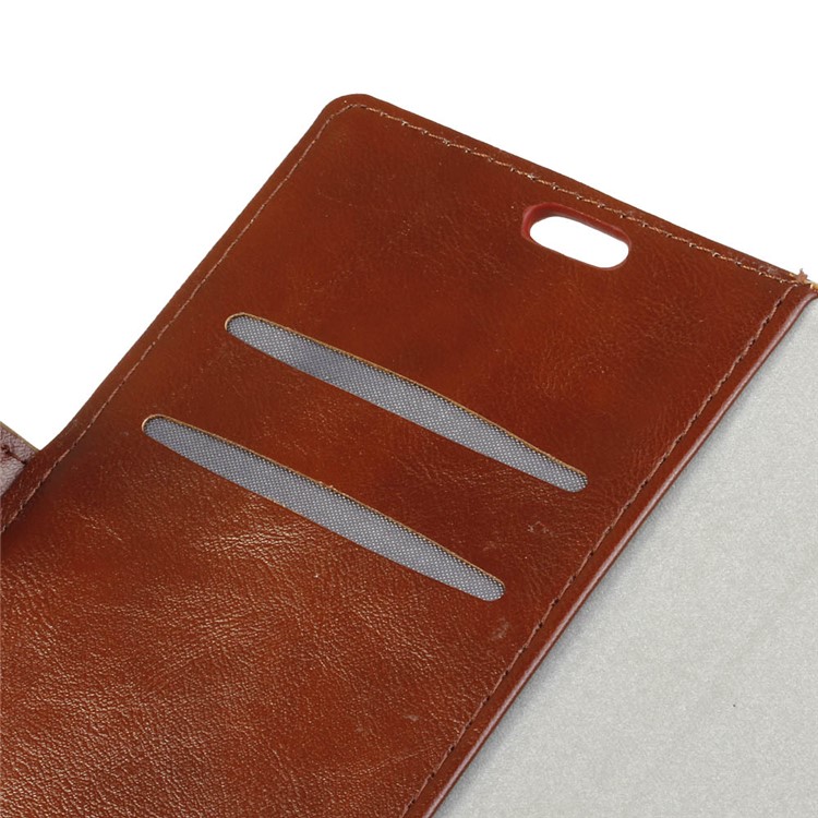 For Huawei Y6 (2018)/Honor 7A (without Fingerprint Sensor) Crazy Horse Texture Leather Wallet Mobile Phone Cover - Brown-2