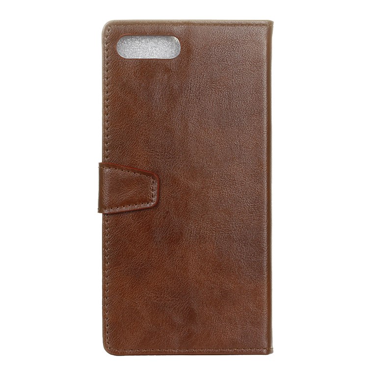For Huawei Y6 (2018)/Honor 7A (without Fingerprint Sensor) Crazy Horse Texture Leather Wallet Mobile Phone Cover - Brown-3