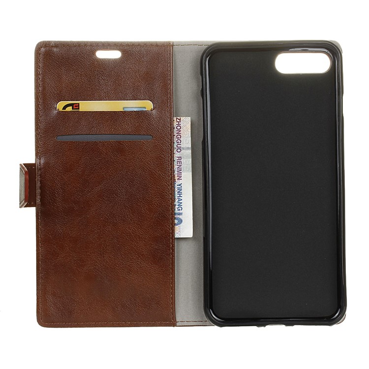 For Huawei Y6 (2018)/Honor 7A (without Fingerprint Sensor) Crazy Horse Texture Leather Wallet Mobile Phone Cover - Brown-5
