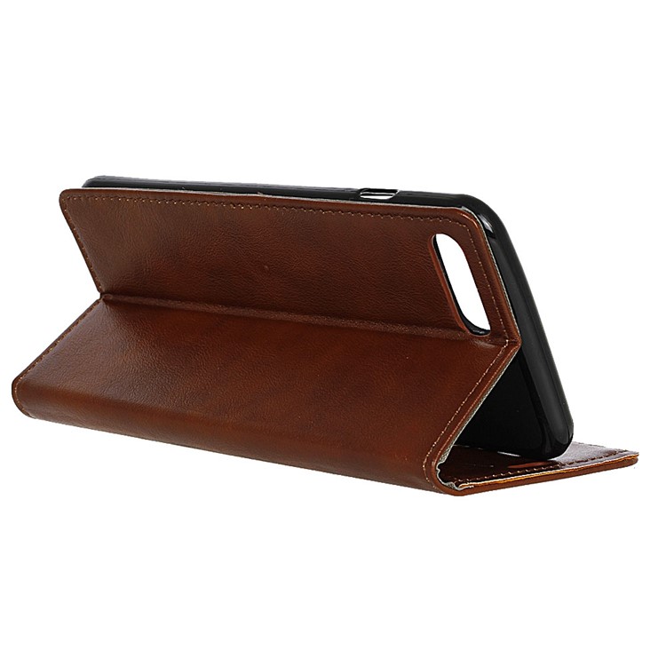 For Huawei Y6 (2018)/Honor 7A (without Fingerprint Sensor) Crazy Horse Texture Leather Wallet Mobile Phone Cover - Brown-7