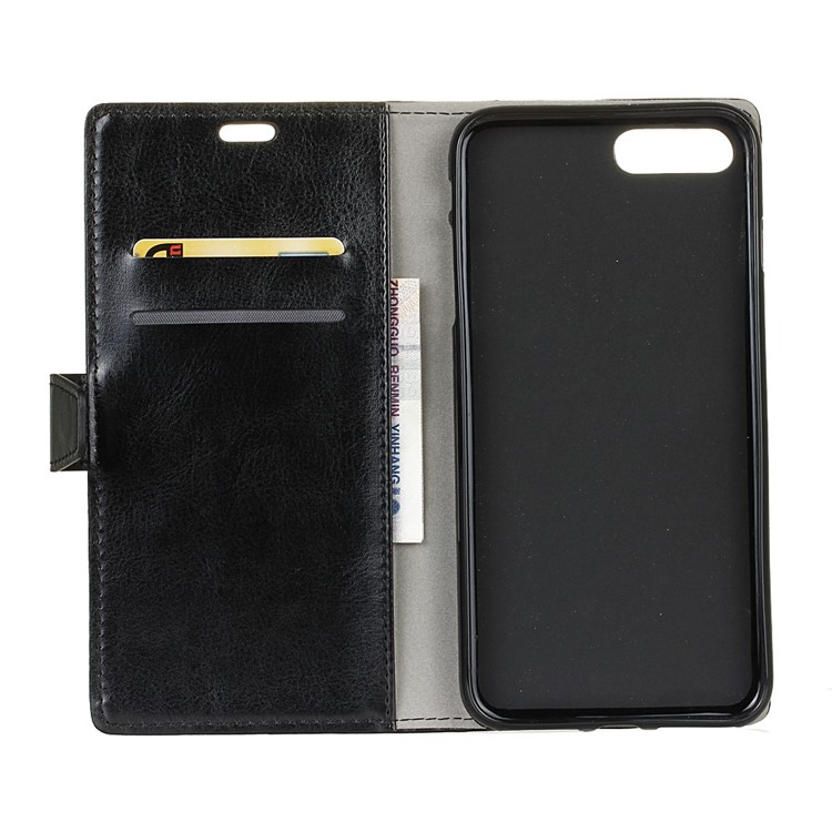 For Huawei Y6 (2018) Crazy Horse Texture Wallet Leather Stand Case - Black-6