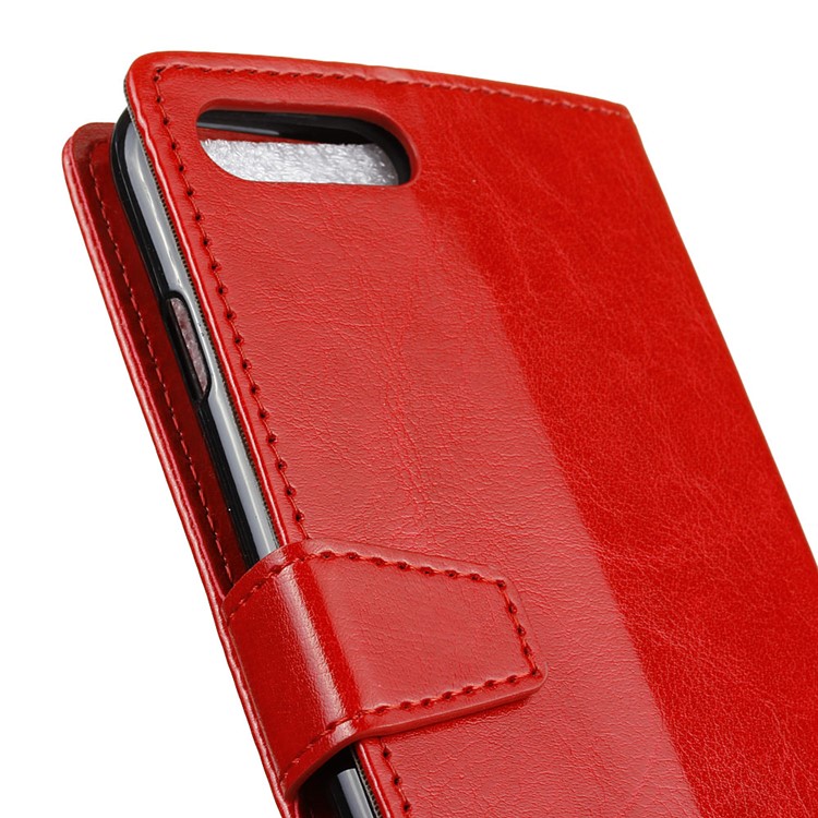 Crazy Horse Texture Wallet Leather Stand Phone Cover Shell for Huawei Y6 (2018)/Honor 7A (without Fingerprint Sensor) - Red-3