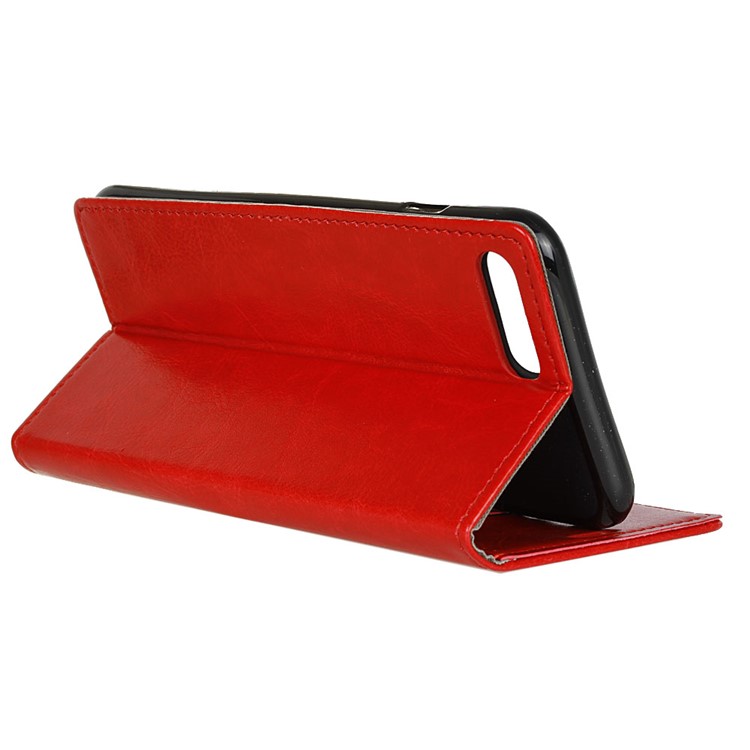 Crazy Horse Texture Wallet Leather Stand Phone Cover Shell for Huawei Y6 (2018)/Honor 7A (without Fingerprint Sensor) - Red-6