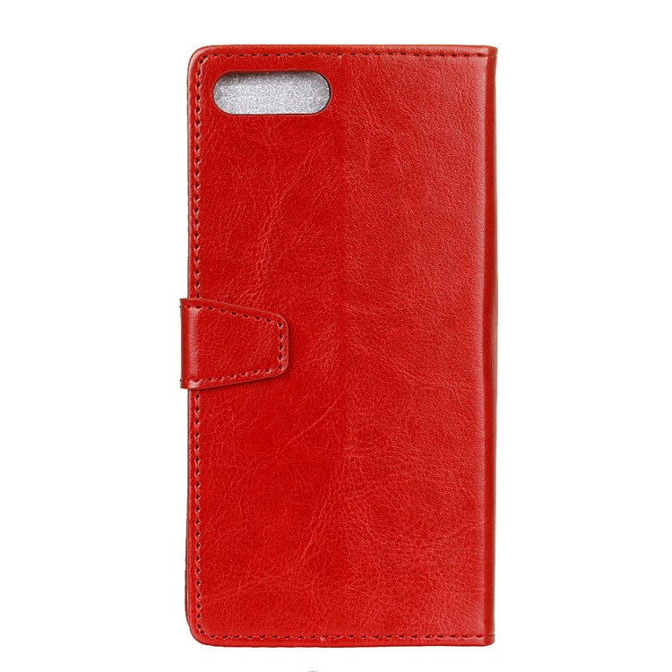 Crazy Horse Texture Wallet Leather Stand Phone Cover Shell for Huawei Y6 (2018)/Honor 7A (without Fingerprint Sensor) - Red-7