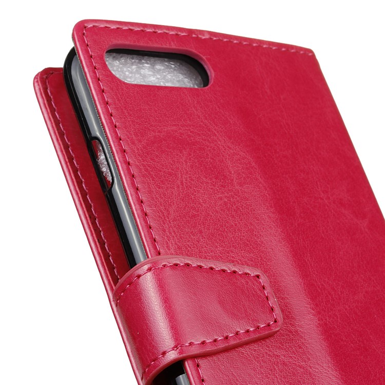 Crazy Horse Texture Wallet Leather Stand Protective Accessory Case for Huawei Y6 (2018)/Honor 7A (without Fingerprint Sensor) - Rose-3