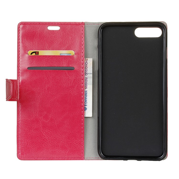 Crazy Horse Texture Wallet Leather Stand Protective Accessory Case for Huawei Y6 (2018)/Honor 7A (without Fingerprint Sensor) - Rose-4