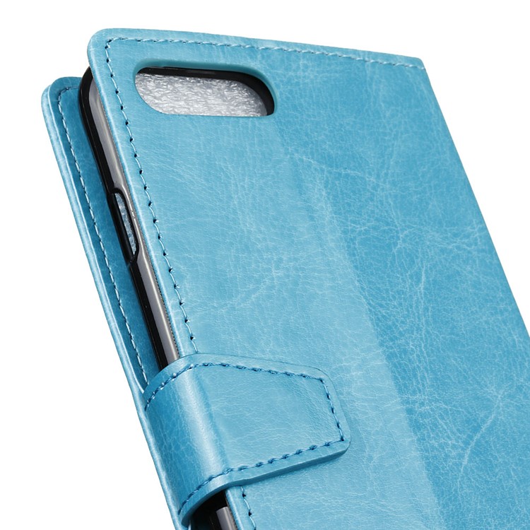 Crazy Horse Texture Wallet Leather Stand Cover Shell for Huawei Y6 (2018)/Honor 7A (without Fingerprint Sensor) - Blue-3