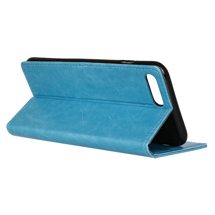 Crazy Horse Texture Wallet Leather Stand Cover Shell for Huawei Y6 (2018)/Honor 7A (without Fingerprint Sensor) - Blue-6
