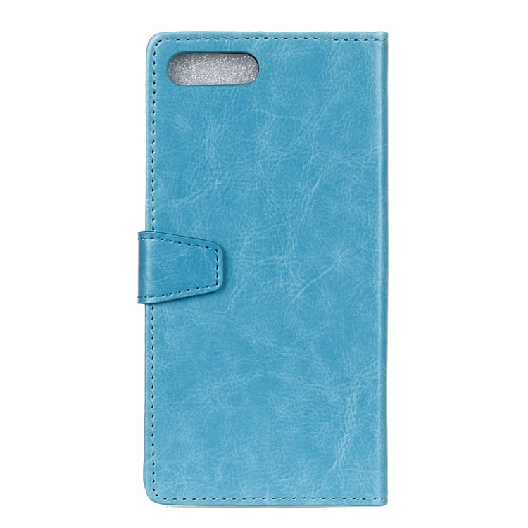 Crazy Horse Texture Wallet Leather Stand Cover Shell for Huawei Y6 (2018)/Honor 7A (without Fingerprint Sensor) - Blue-7