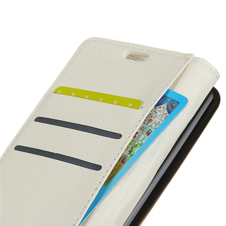For Huawei Y6 (2018)/Honor 7A (without Fingerprint Sensor) Litchi Skin Wallet Leather Stand Cover Shell - White-5