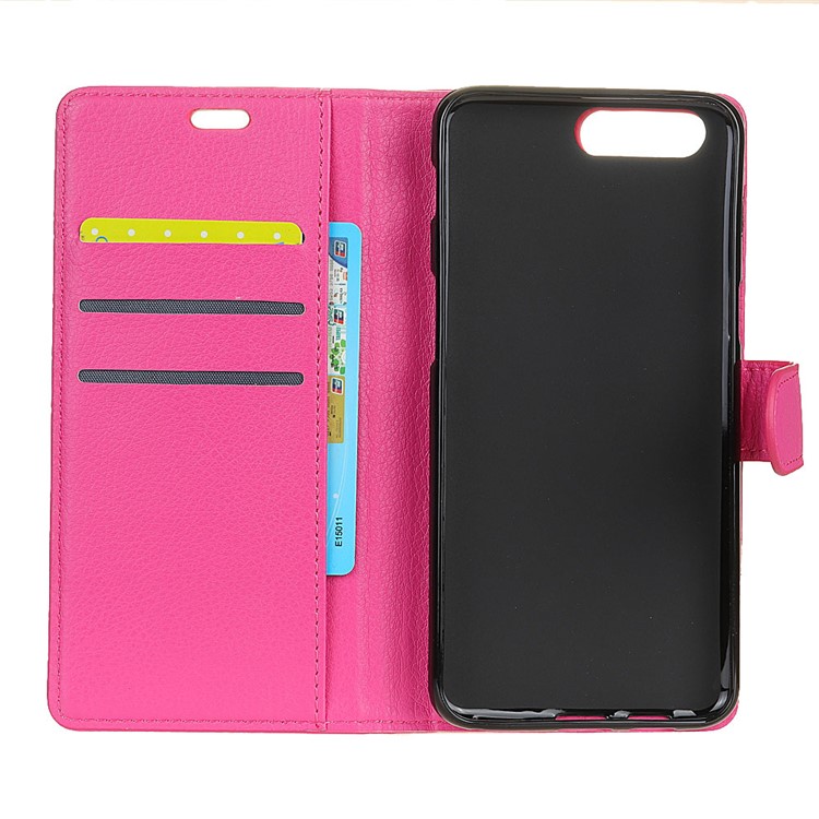 For Huawei Y6 (2018)/Honor 7A (without Fingerprint Sensor) Litchi Skin Wallet Leather Stand Mobile Case - Rose-3