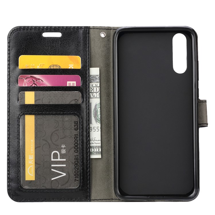 Crazy Horse Texture Wallet Stand Leather Case for Huawei P20 Pro - Black-4