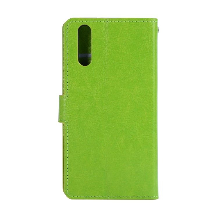 Crazy Horse Texture Wallet Stand Leather Mobile Casing for Huawei P20 - Green-2