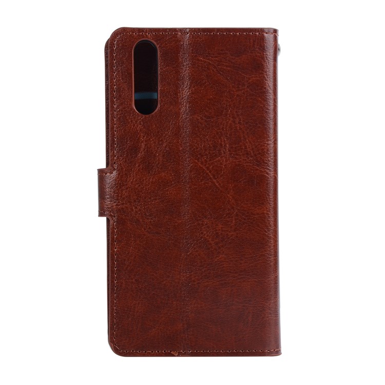 Crazy Horse Texture Wallet Stand Leather Mobile Phone Casing for Huawei P20 - Brown-2