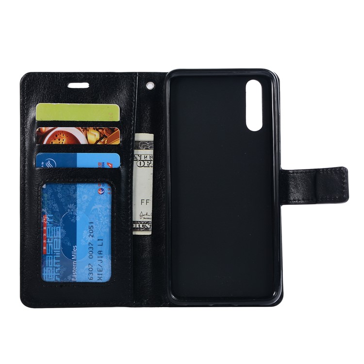 For Huawei P20 Pro Crazy Horse Texture Wallet Stand Leather Case - Black-4