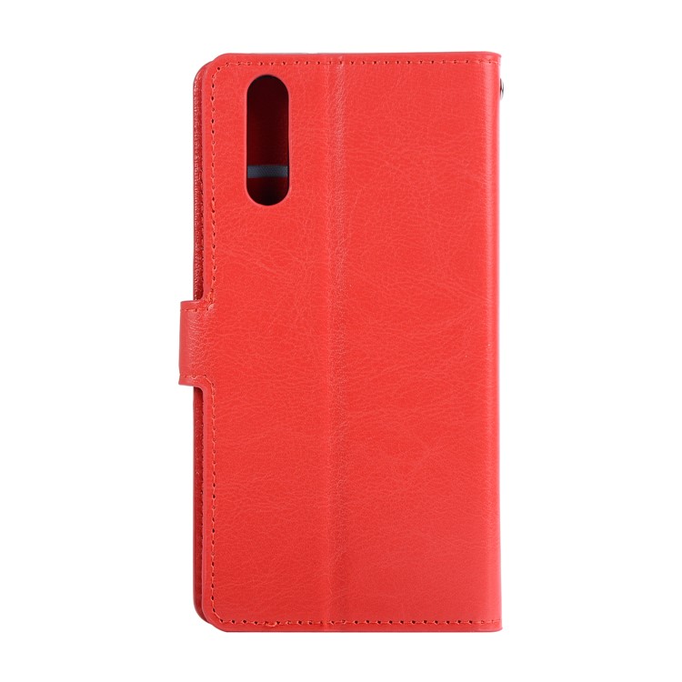 For Huawei P20 Pro Crazy Horse Texture Wallet Stand Leather Phone Case - Red-2