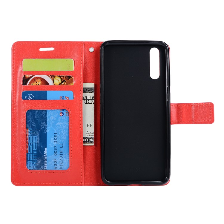 For Huawei P20 Pro Crazy Horse Texture Wallet Stand Leather Phone Case - Red-3