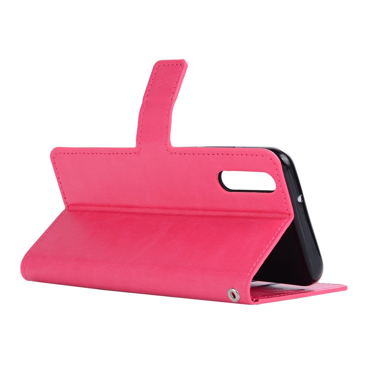 For Huawei P20 Pro Crazy Horse Texture Wallet Stand Leather Phone Cover - Rose-4
