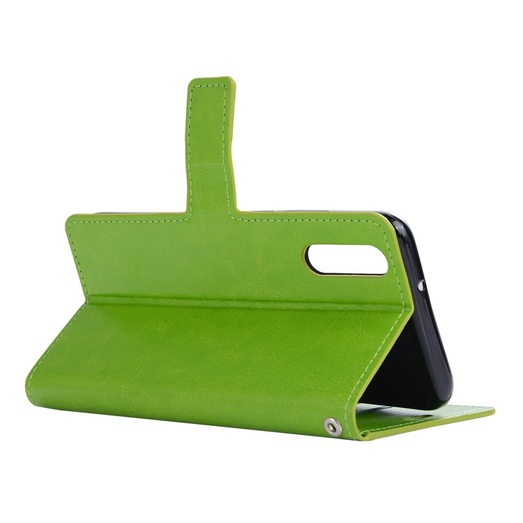 For Huawei P20 Pro Crazy Horse Texture Wallet PU Leather Protector Case - Green-4