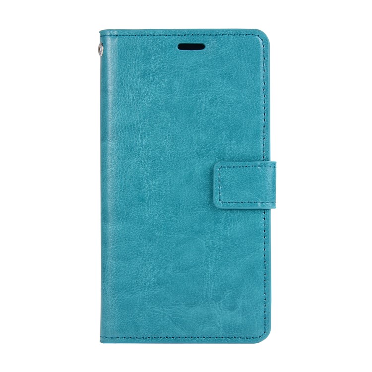 For Huawei P20 Pro Crazy Horse Texture Wallet Stand Leather Flip Cover Case - Blue-1