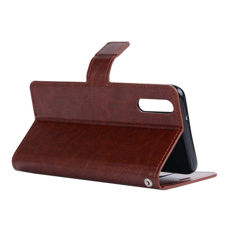 For Huawei P20 Pro Crazy Horse Texture Wallet Stand Leather Mobile Casing - Brown-4