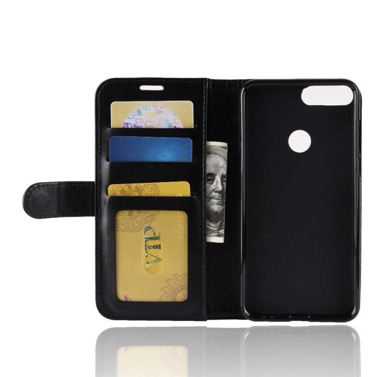 Crazy Horse Wallet Leather Stand Case for Huawei Honor 7C / Enjoy 8 /Y7 Prime (2018) - Black-5