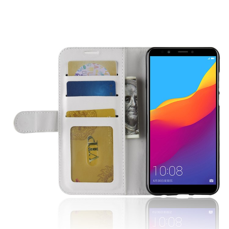 Crazy Horse Wallet Leather Stand Cover for Huawei Honor 7C / Enjoy 8 /Y7 Prime (2018) - White-6