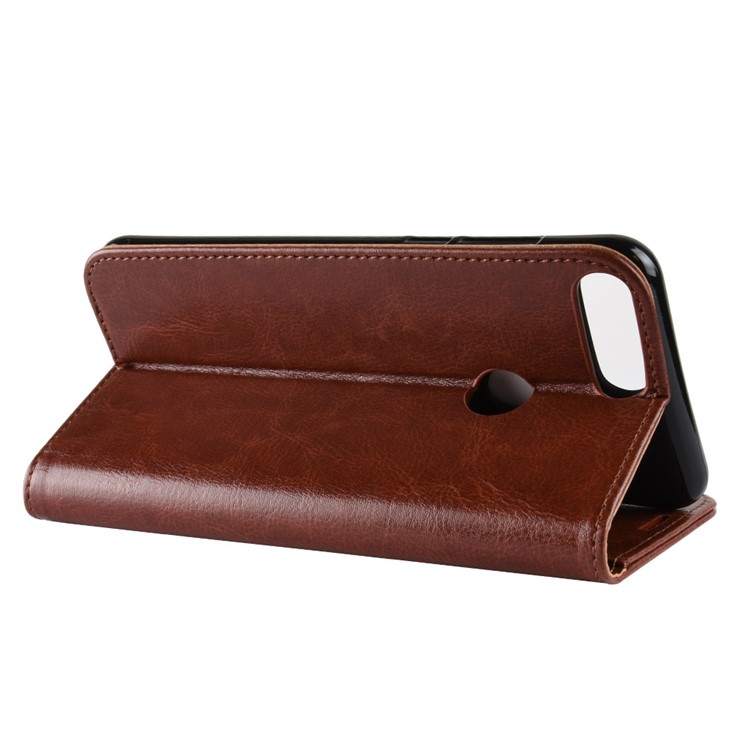 Crazy Horse Cell Phone Leather Stand Case for Huawei Honor 7C / Enjoy 8 /Y7 Prime (2018) - Brown-6