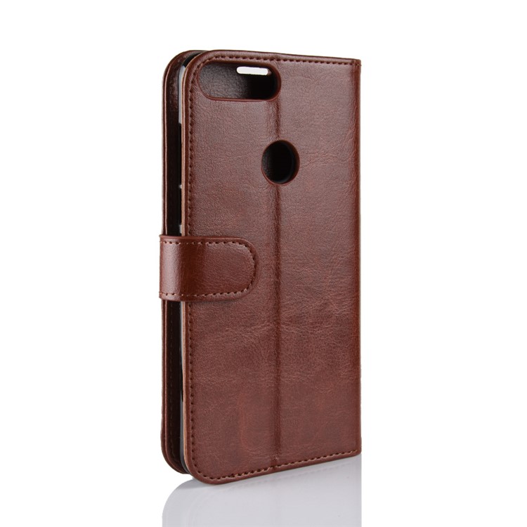 Crazy Horse Cell Phone Leather Stand Case for Huawei Honor 7C / Enjoy 8 /Y7 Prime (2018) - Brown-7