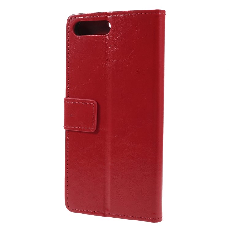Crazy Horse PU Leather Magnetic Stand Wallet Case for Huawei Y6 (2018)/Honor 7A (without Fingerprint Sensor) - Red-2