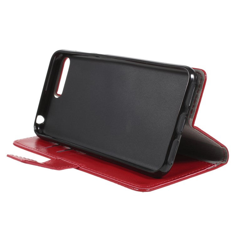 Crazy Horse PU Leather Magnetic Stand Wallet Case for Huawei Y6 (2018)/Honor 7A (without Fingerprint Sensor) - Red-4