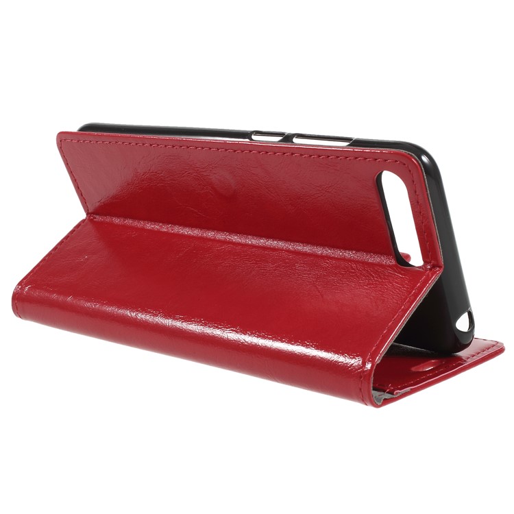 Crazy Horse PU Leather Magnetic Stand Wallet Case for Huawei Y6 (2018)/Honor 7A (without Fingerprint Sensor) - Red-5