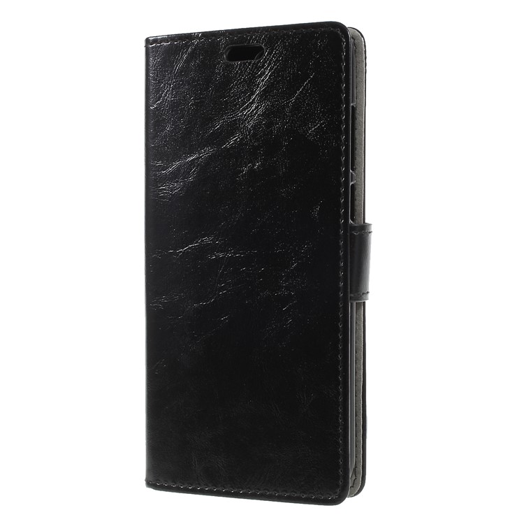 Crazy Horse PU Leather Magnetic Stand Wallet Cover for Huawei Y6 (2018)/Honor 7A (without Fingerprint Sensor) - Black-1