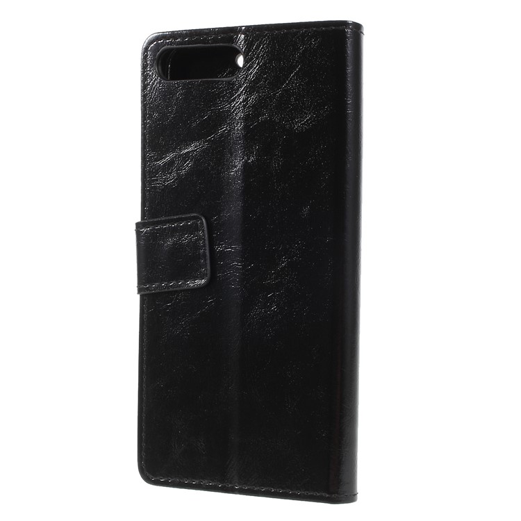 Crazy Horse PU Leather Magnetic Stand Wallet Cover for Huawei Y6 (2018)/Honor 7A (without Fingerprint Sensor) - Black-2