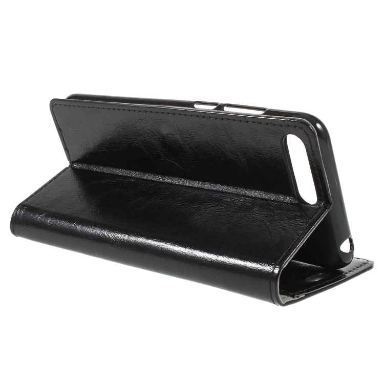 Crazy Horse PU Leather Magnetic Stand Wallet Cover for Huawei Y6 (2018)/Honor 7A (without Fingerprint Sensor) - Black-5