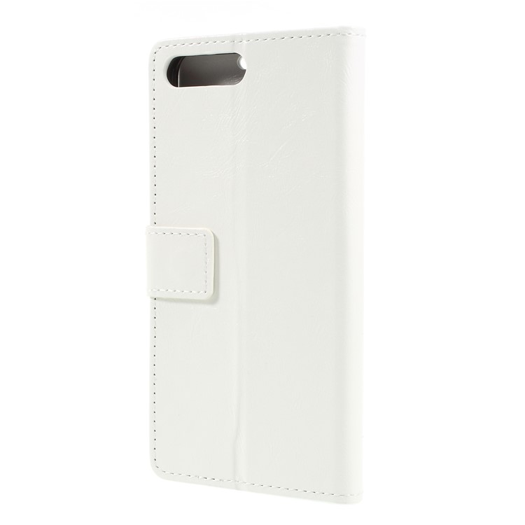 Crazy Horse PU Leather Magnetic Stand Wallet Shell for Huawei Y6 (2018)/Honor 7A (without Fingerprint Sensor) - White-2