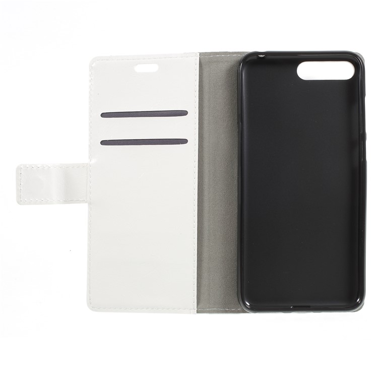 Crazy Horse PU Leather Magnetic Stand Wallet Shell for Huawei Y6 (2018)/Honor 7A (without Fingerprint Sensor) - White-6