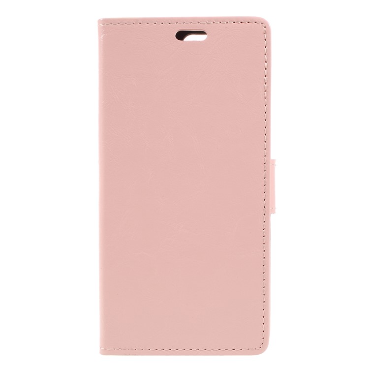 Crazy Horse PU Leather Magnetic Stand Wallet Casing for Huawei Y6 (2018)/Honor 7A (without Fingerprint Sensor) - Pink-1