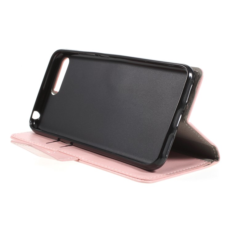 Crazy Horse PU Leather Magnetic Stand Wallet Casing for Huawei Y6 (2018)/Honor 7A (without Fingerprint Sensor) - Pink-4