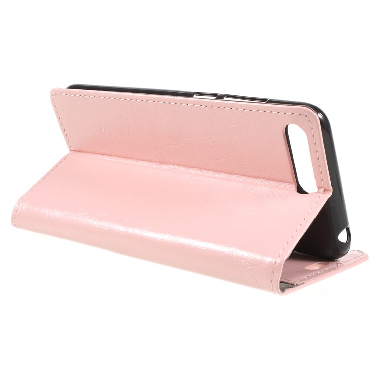 Crazy Horse PU Leather Magnetic Stand Wallet Casing for Huawei Y6 (2018)/Honor 7A (without Fingerprint Sensor) - Pink-5