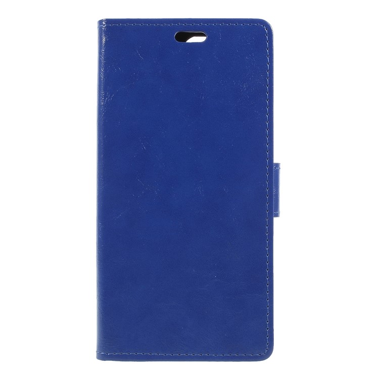 Crazy Horse PU Leather Magnetic Stand Wallet Mobile Phone Case for Huawei Y6 (2018)/Honor 7A (without Fingerprint Sensor) - Blue-1