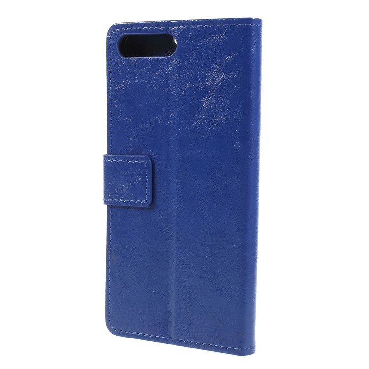 Crazy Horse PU Leather Magnetic Stand Wallet Mobile Phone Case for Huawei Y6 (2018)/Honor 7A (without Fingerprint Sensor) - Blue-2