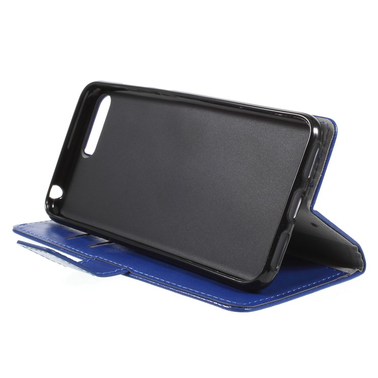 Crazy Horse PU Leather Magnetic Stand Wallet Mobile Phone Case for Huawei Y6 (2018)/Honor 7A (without Fingerprint Sensor) - Blue-4