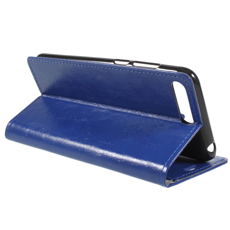 Crazy Horse PU Leather Magnetic Stand Wallet Mobile Phone Case for Huawei Y6 (2018)/Honor 7A (without Fingerprint Sensor) - Blue-5