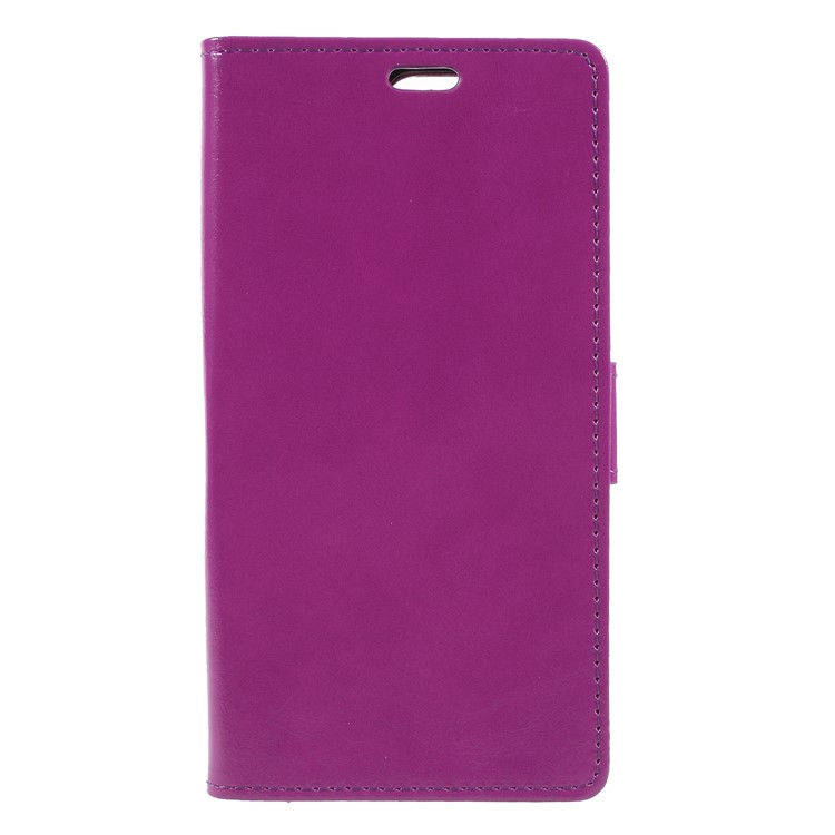 Crazy Horse PU Leather Magnetic Stand Wallet Cell Phone Case for Huawei Y6 (2018)/Honor 7A (without Fingerprint Sensor) - Purple-1