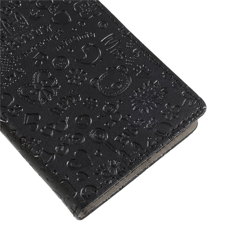 Cartoon Graffiti PU Leather Wallet Stand Cover for Huawei Y6 (2018)/Honor 7A (without Fingerprint Sensor) - Black-7