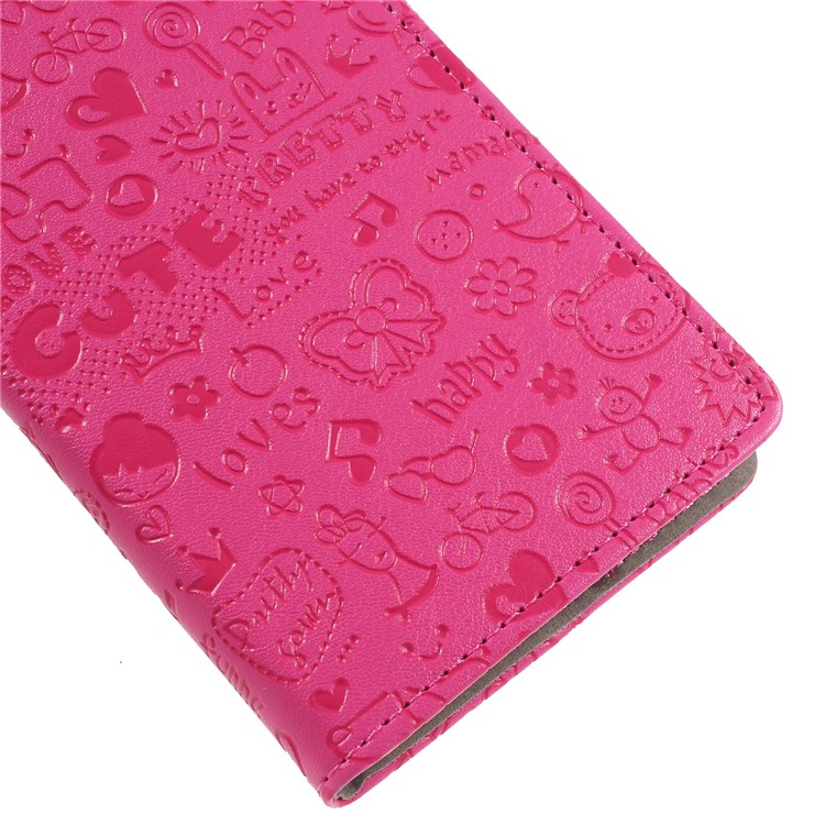 Cartoon Graffiti PU Leather Wallet Stand Casing for Huawei Y6 (2018)/Honor 7A (without Fingerprint Sensor) - Rose-7