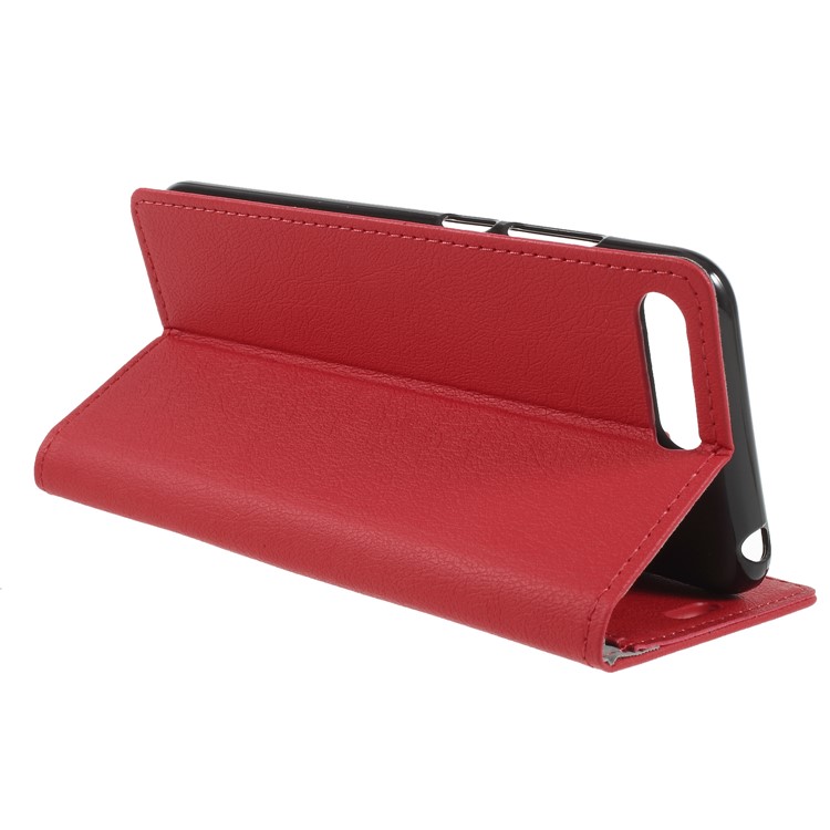 PU Leather Wallet Flip Stand Cell Phone Case for Huawei Y6 (2018) / Honor 7A (without Fingerprint Sensor) - Red-5